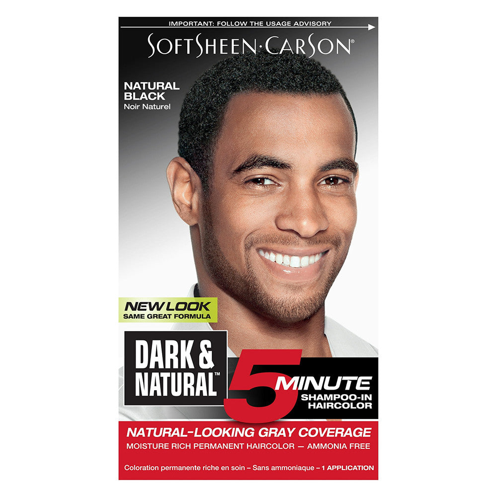 Soft sheen Carson Dark And Natural Mens Permanent 5 Minute Hair Color Kit, Natural Black - 1 Ea